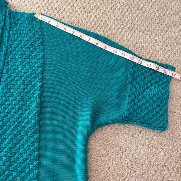 Ruby Rd sweater chunky knit open drape cardigan green - Picture 8 of 16